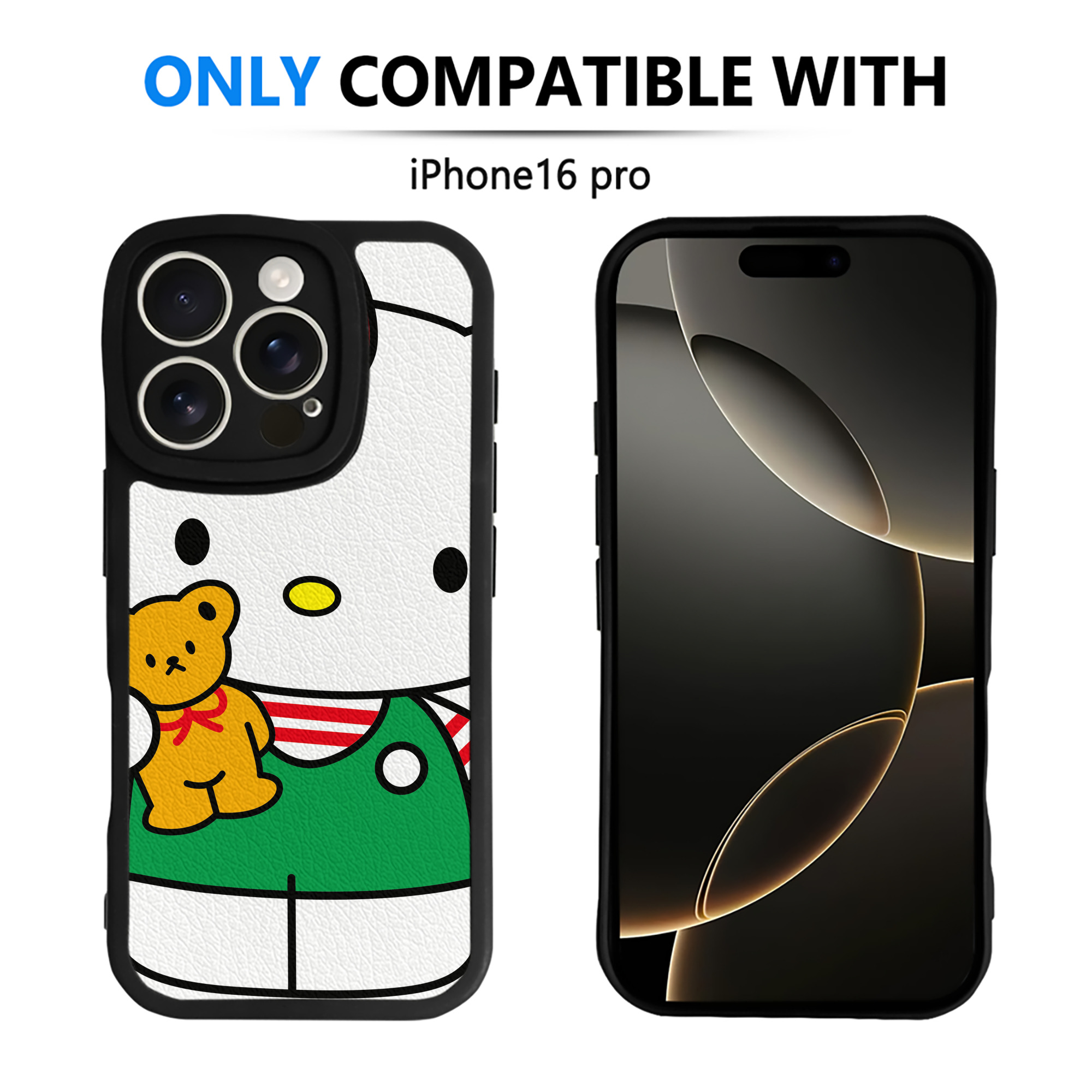 （画像用） Hello Kitty ハローキティ 【iPhone 16シリーズ対応】シリコンスマホケース（レザー調） 材質：シリコン